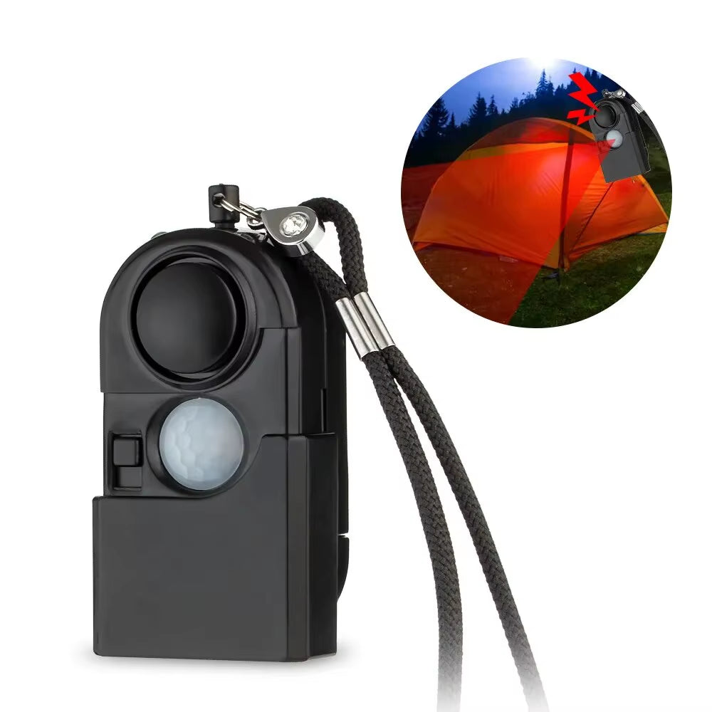 Portable Mini Motion Detector Alarm 120DB Siren SOS LED Light Security Alarm for Travel Home Kids Safe Personal Alarms