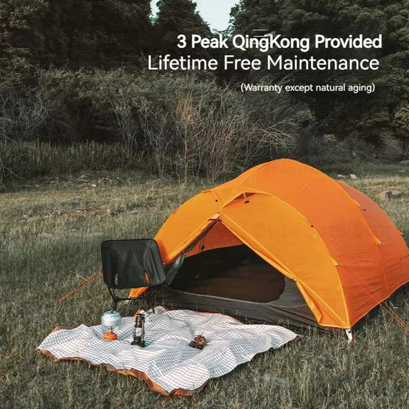 Qingkong 4 Camping Tent Ultralight Portable 15D/210T Large Space 3/4 Season 4 People Tent Outdoor Travel Hiking Tents