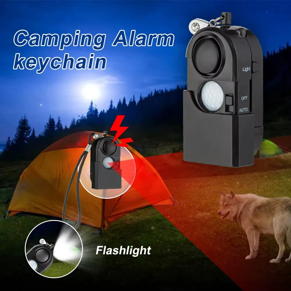 Portable Mini Motion Detector Alarm 120DB Siren SOS LED Light Security Alarm for Travel Home Kids Safe Personal Alarms