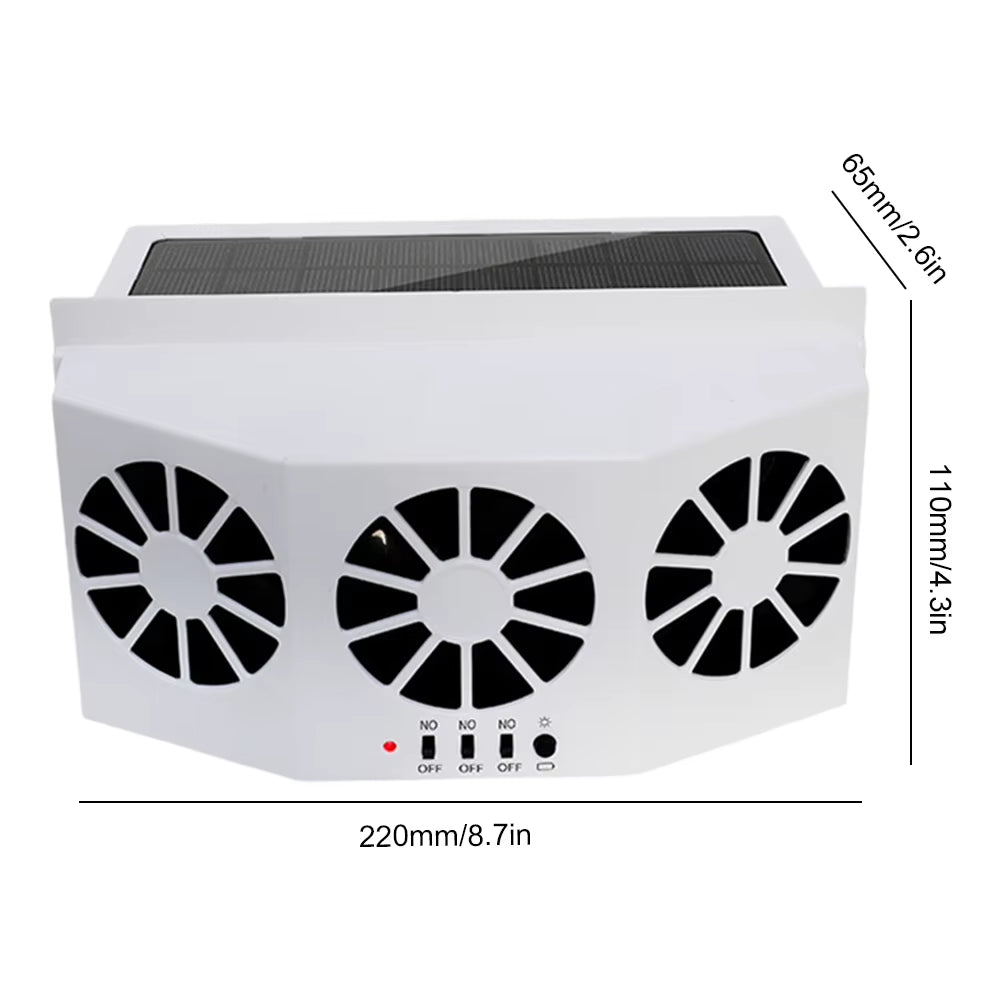 Solar Powered Car Exhaust Fan Car Window Fan Cooling Radiator Energy Saving Auto Cooler Fan Portable Deodorization Ventilator