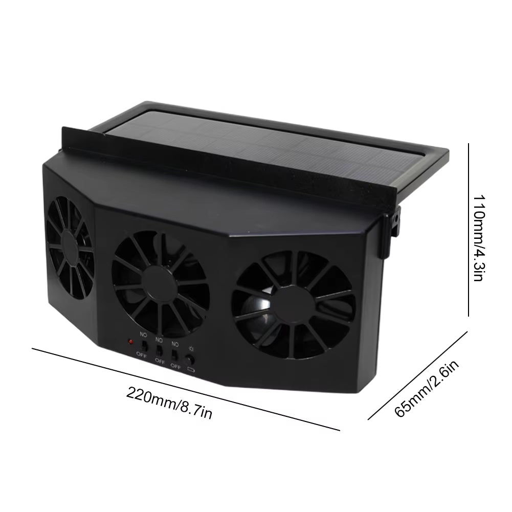 Solar Powered Car Exhaust Fan Car Window Fan Cooling Radiator Energy Saving Auto Cooler Fan Portable Deodorization Ventilator