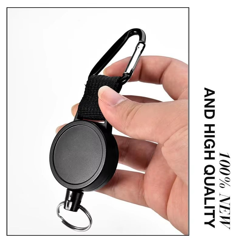 Anti-Theft Telescopic Keychain Retractable Hook Keychain Telescopic Burglar Chain Key Holder Tactical Key Ring Accessories 60Cm