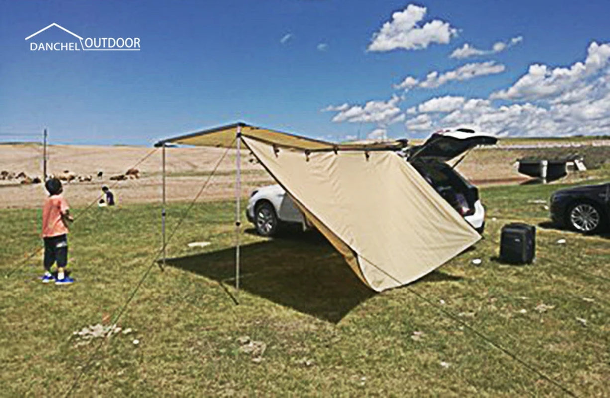 DANCHEL Car Side Awning, Car Side Tent Awning with 3M Extend Cloth,Car Roof Top Tent , Car Tent