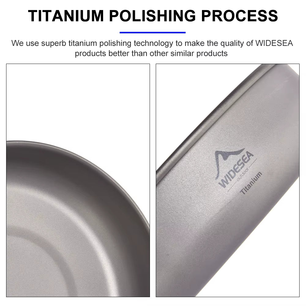 Titanium Nonstick Frying Pan Pot Bowl Camping Ultra-Light Plate Tableware Cooking Utensils Bbq Picnic Cookware