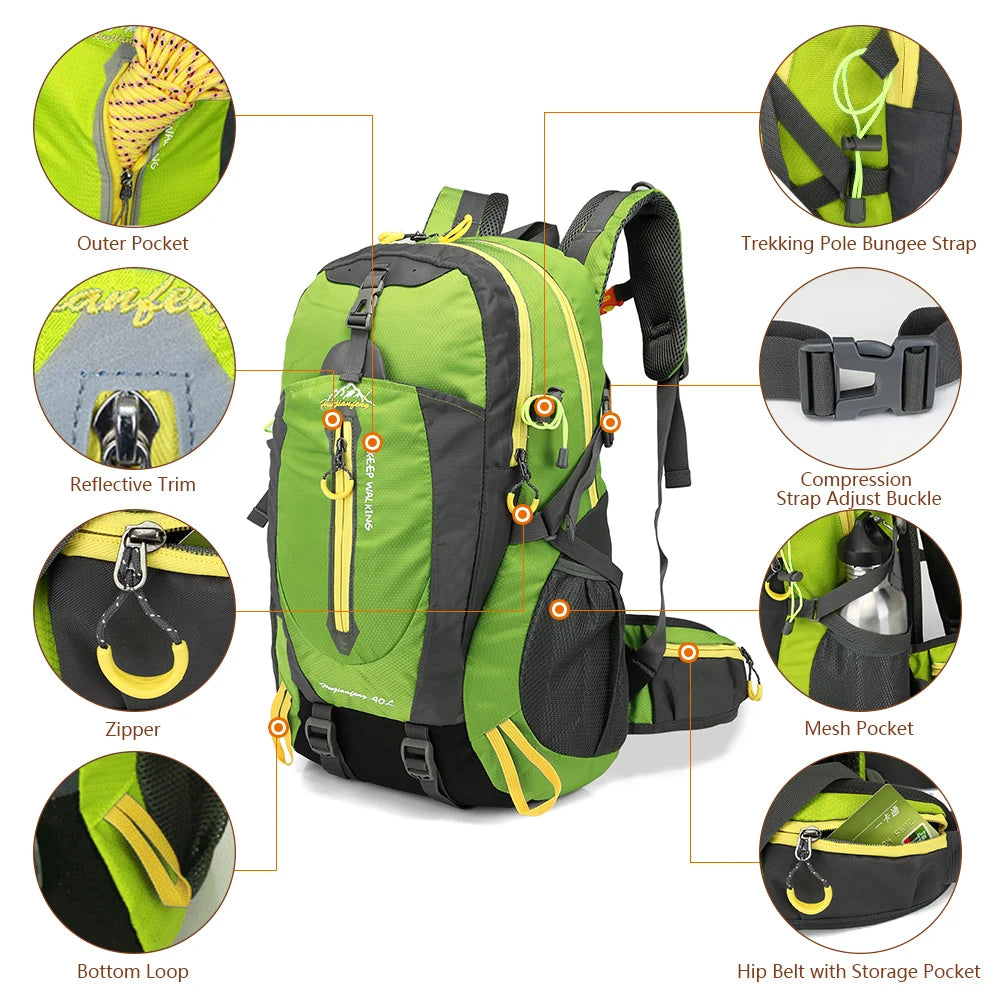 Waterproof Climbing Backpack Rucksack Outdoor Sports Bag Travel Backpack Camping Hiking Backpack Women Trekking Bag for Men