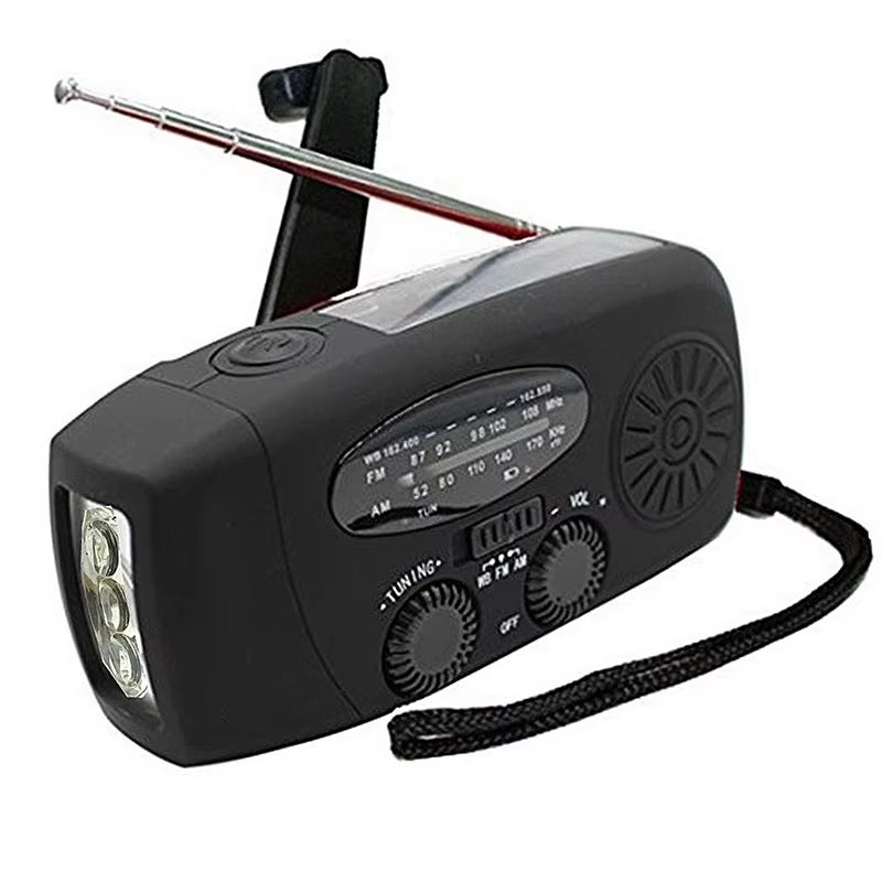 Led Flashlights Hand Crank Dynamo Powered AM/FM/NOAA Radio Emergency Rescue LED Flashlight Emergency Power Supply Power Bank