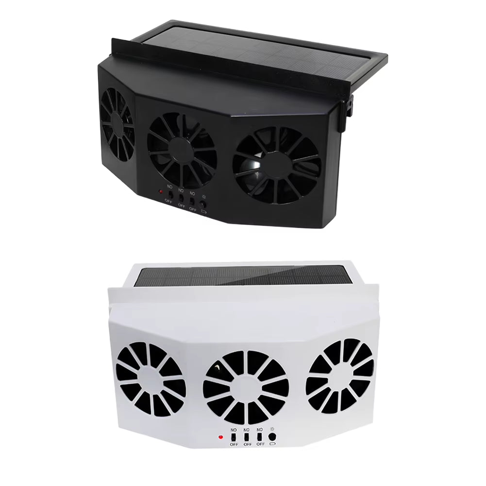 Solar Powered Car Exhaust Fan Car Window Fan Cooling Radiator Energy Saving Auto Cooler Fan Portable Deodorization Ventilator