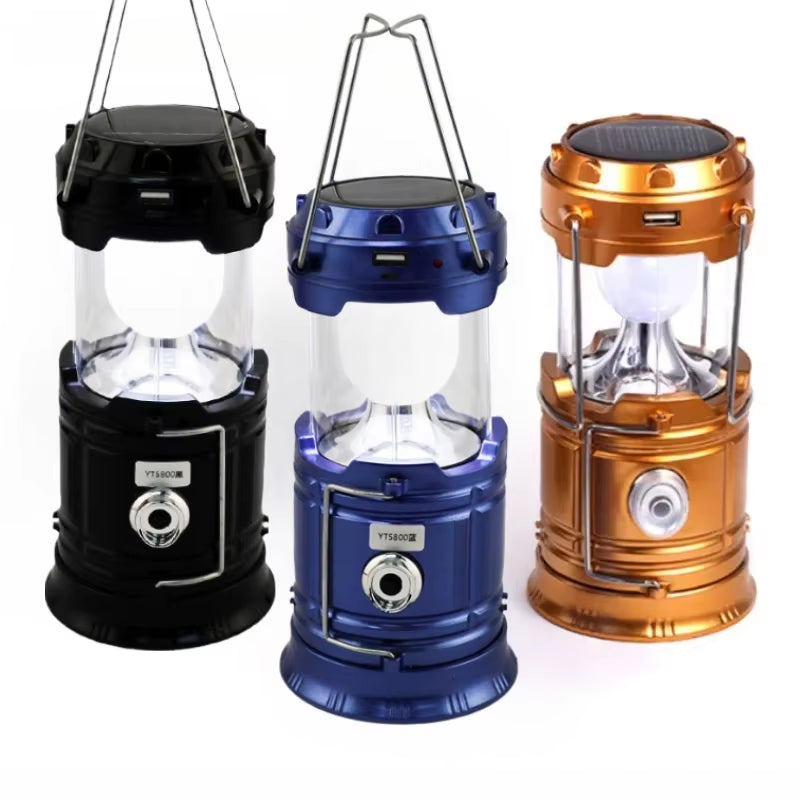 Solar Multifunctional Handheld Camping Lamp Tent Lamp LED Portable Flashlight Portable Waterproof Emergency Powered Work Light
