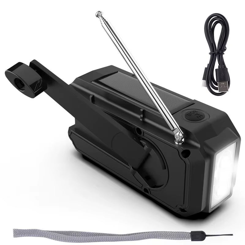 Hand-Cranked Lighting Radio Durable Solar Powered Hand-Cranked Radio Wind up Solar Radio for Outdoor Camping Survival Tool