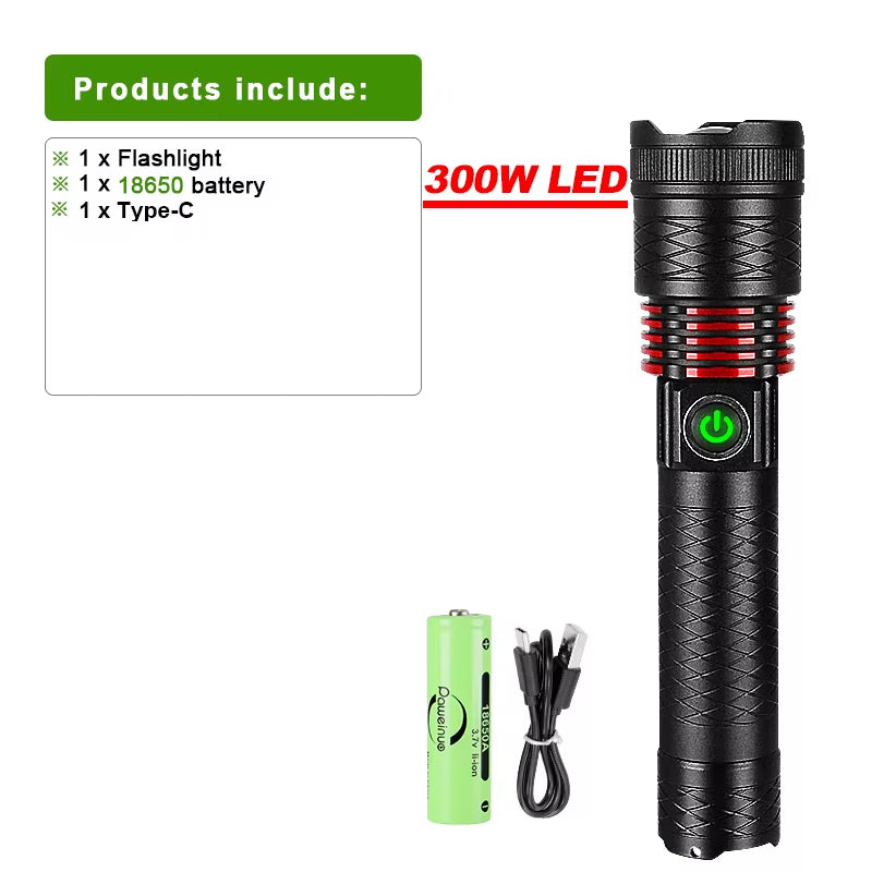 Super 800W High Power Rechargeable Led Flashlight Lighting 3000M Ultra Powerful Flashlights Magnetic Tactical Torch Hand Lantern