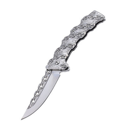 Chain Multifunctional Relief Stainless Steel Survival Outdoor Folding Knife