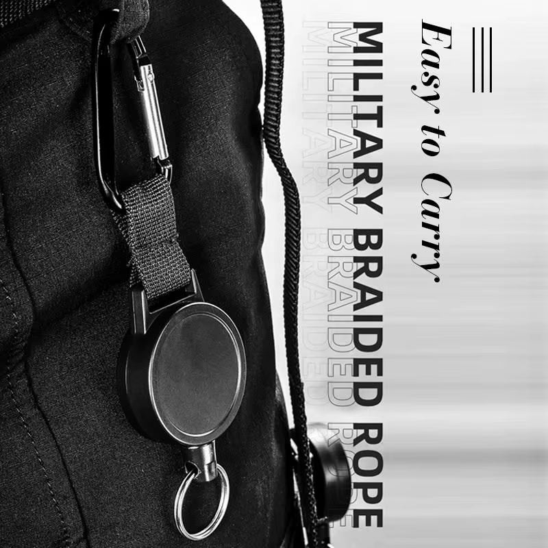 Anti-Theft Telescopic Keychain Retractable Hook Keychain Telescopic Burglar Chain Key Holder Tactical Key Ring Accessories 60Cm