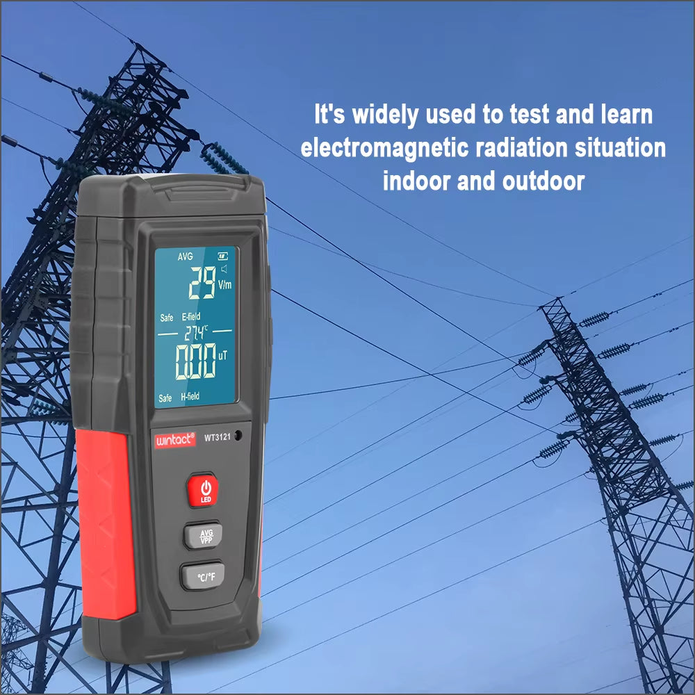 Electromagnetic Field Radiation Detector Tester Emf Meter Rechargeable Handheld Portable Counter Emission Dosimeter Computer