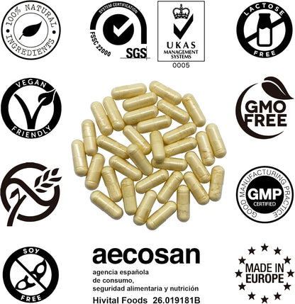 Ginseng Rojo Coreano 6000 Mg. 180 Cápsulas Veganas Para 6 Meses De Tratamiento. Extracto Natural De Raíz 15:1 Con Un 30% De Ginsenosidos Por Cápsula. Fabricado En España Por HIVITAL