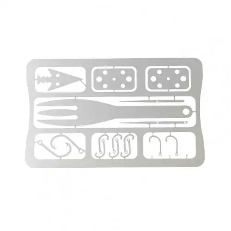 Outdoor Stainless Steel Survival Tool Fishing Hook Card Portable Fishing Hunting Multifunction Tool Card for Camping
