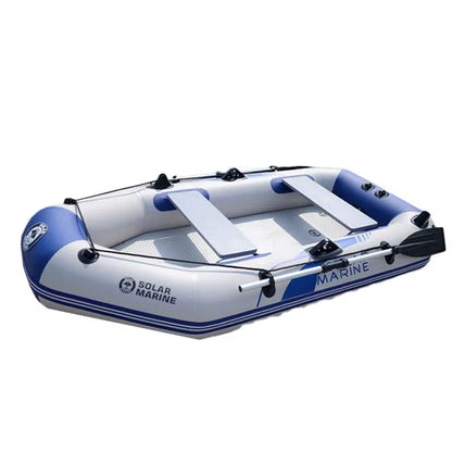 Solarmarine Inflatable Fishing Boat Rowing Kayak Canoe Hovercraft Dinghy Air Mat Bottom Outdoor Water Sport 3Person, 230 Cm