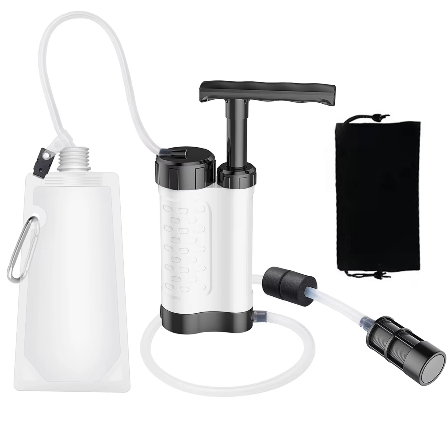 Water Purifier Pump Water Filtration System with 0.01 Micron Water Filter Outdoor Emergency Survival Gear for Camping Hiking