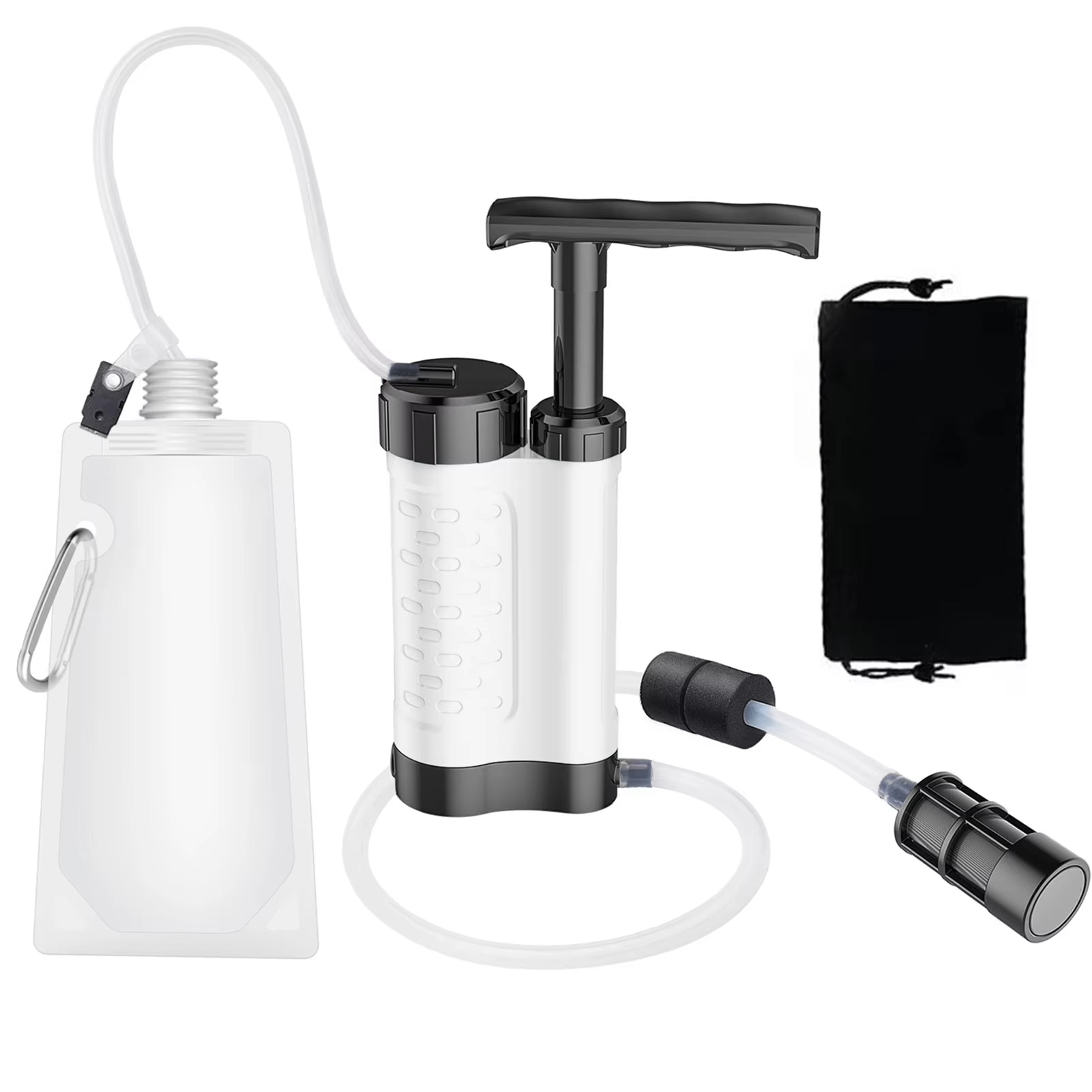 Water Purifier Pump Water Filtration System with 0.01 Micron Water Filter Outdoor Emergency Survival Gear for Camping Hiking
