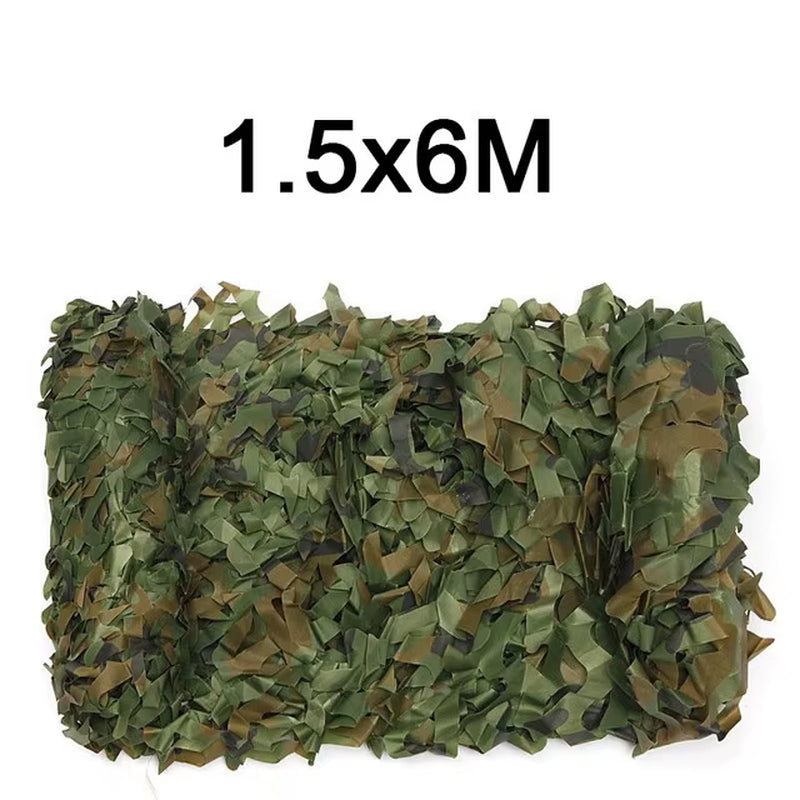 Camouflage Net 1.5M*2 3 4 5 6 7 8 9 10M Wide Camouflage Camo Netting Bulk Roll Decoration Sun Shade Party Camping Desert Jungle