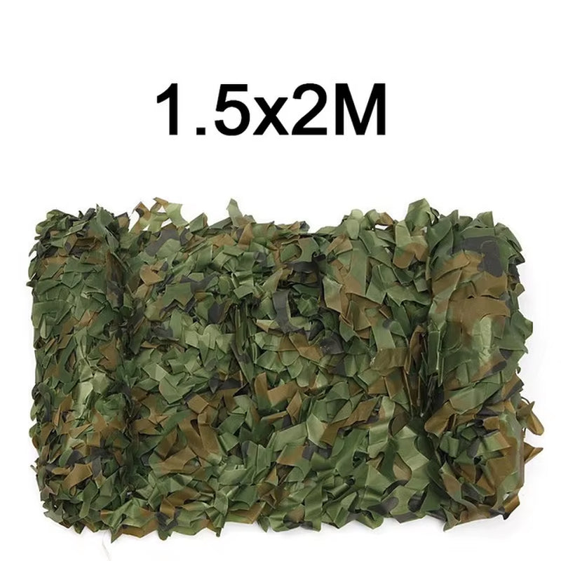 Camouflage Net 1.5M*2 3 4 5 6 7 8 9 10M Wide Camouflage Camo Netting Bulk Roll Decoration Sun Shade Party Camping Desert Jungle