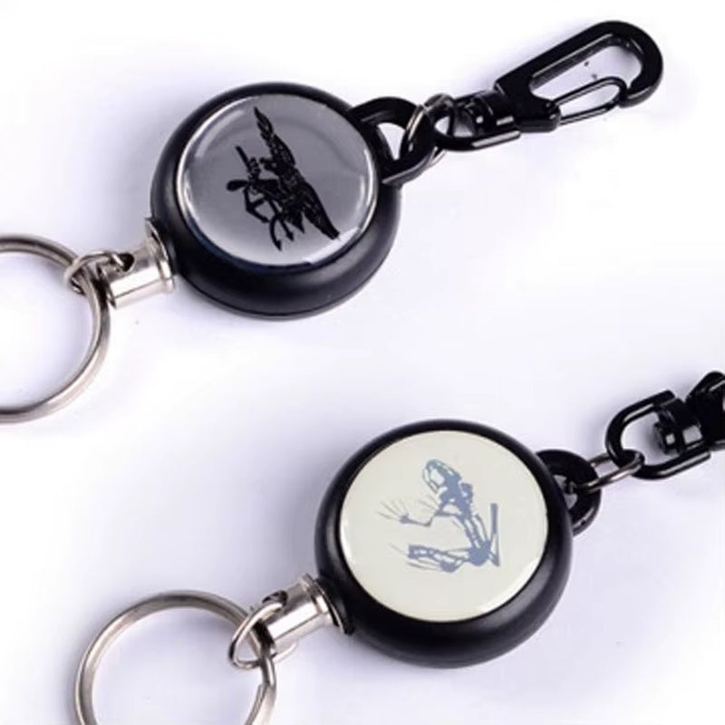 Anti-Theft Telescopic Keychain Retractable Hook Keychain Telescopic Burglar Chain Key Holder Tactical Key Ring Accessories 60Cm