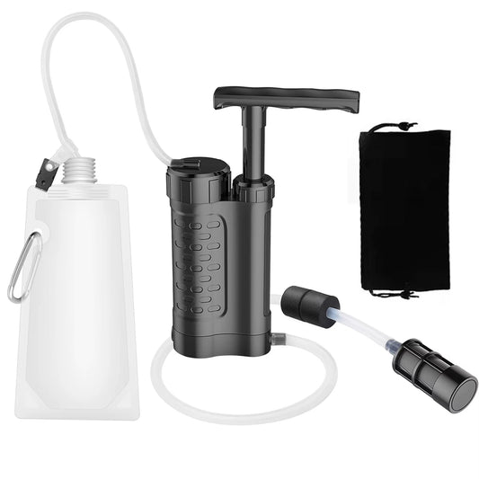 Water purifier pump with 0.01 micron filter, ideal for outdoor emergency, camping, and hiking.