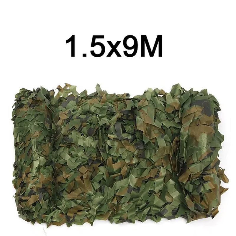 Camouflage Net 1.5M*2 3 4 5 6 7 8 9 10M Wide Camouflage Camo Netting Bulk Roll Decoration Sun Shade Party Camping Desert Jungle