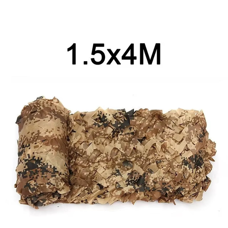 Camouflage Net 1.5M*2 3 4 5 6 7 8 9 10M Wide Camouflage Camo Netting Bulk Roll Decoration Sun Shade Party Camping Desert Jungle
