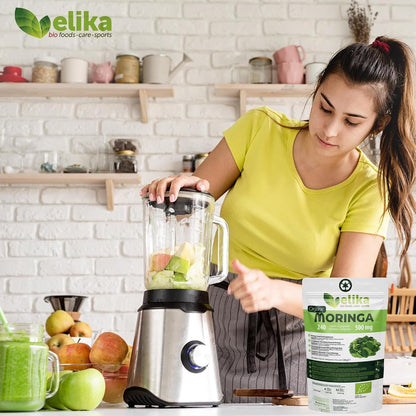 Moringa Oleifera ® ORGÁNICA. 240 Comprimidos 500 Mg. Superfood Natural: Vitaminas, Proteínas, Minerales, Antioxidantes. Energizante Natural. Vegana, Sin Gluten Y Libre De Aditivos.