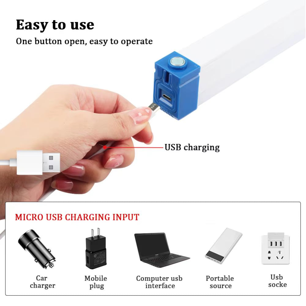 USB Rechargeable LED Lamp Portable Emergency Lights LED Tube Outdoor Lanterns Magnetic Light Flashlight Camping Lamp