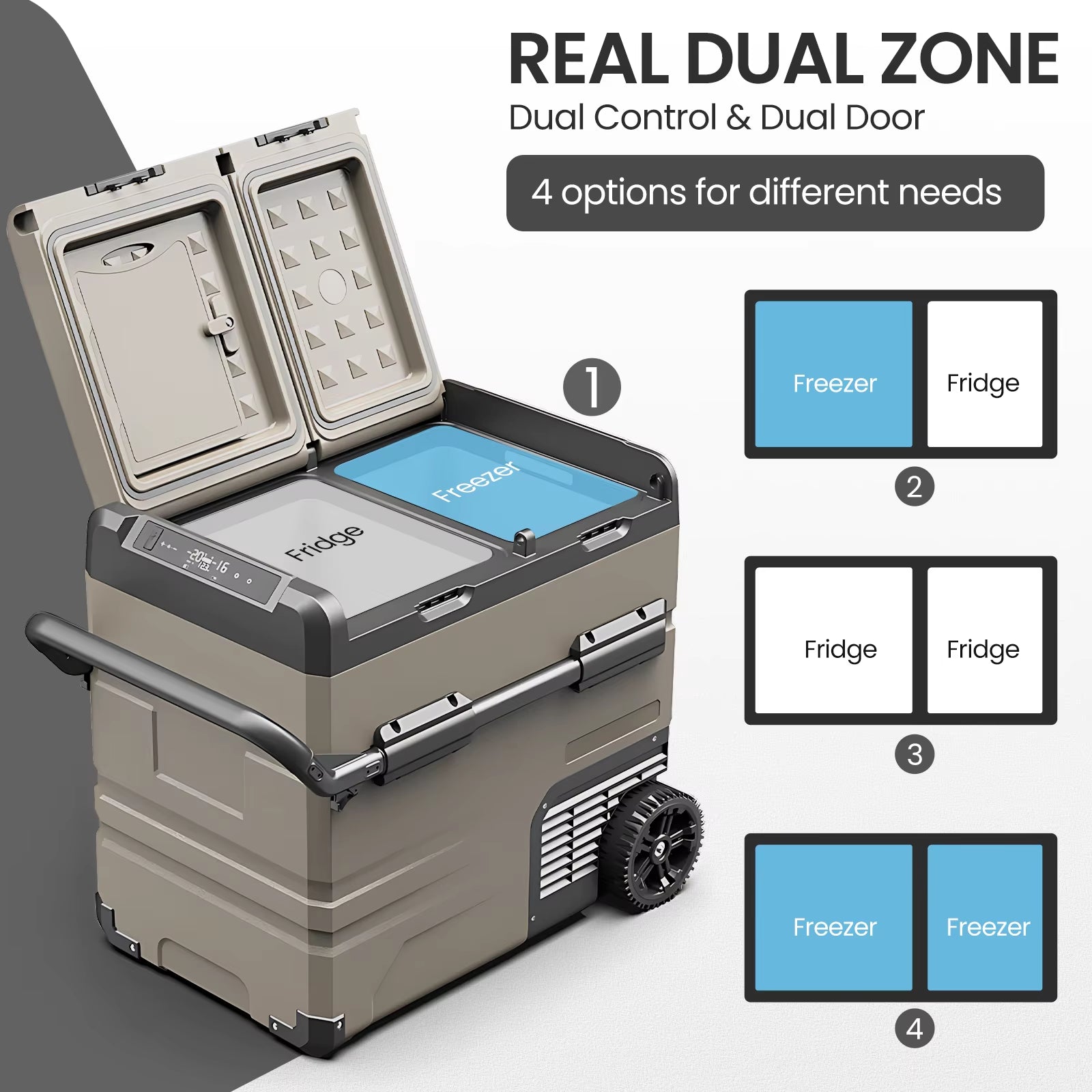 TAW35/45/55L Portable Freezer Fridge, 12 Volt Car Refrigerator, Outdoor Car Refrigerator -12/24V DC and 100-240V AC