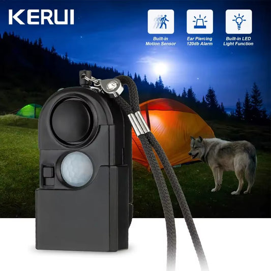 Portable Mini Motion Detector Alarm 120DB Siren SOS LED Light Security Alarm for Travel Home Kids Safe Personal Alarms