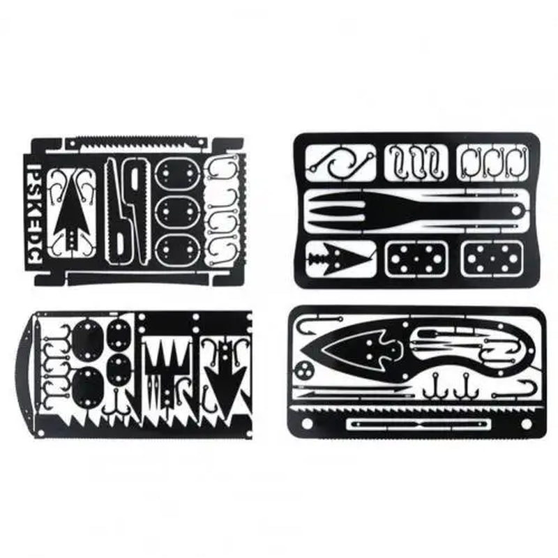 Outdoor Stainless Steel Survival Tool Fishing Hook Card Portable Fishing Hunting Multifunction Tool Card for Camping