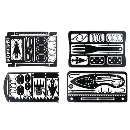 Outdoor Stainless Steel Survival Tool Fishing Hook Card Portable Fishing Hunting Multifunction Tool Card for Camping