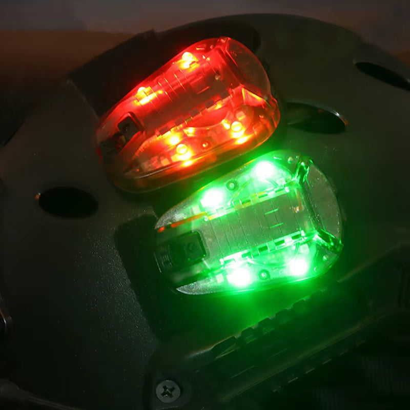 Helmet Survival Beacon Light Helmet Strobe Light Survival Safety IR Flashlight Waterproof Signal Light with Magic Tape