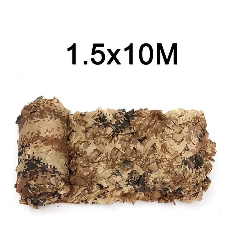 Camouflage Net 1.5M*2 3 4 5 6 7 8 9 10M Wide Camouflage Camo Netting Bulk Roll Decoration Sun Shade Party Camping Desert Jungle