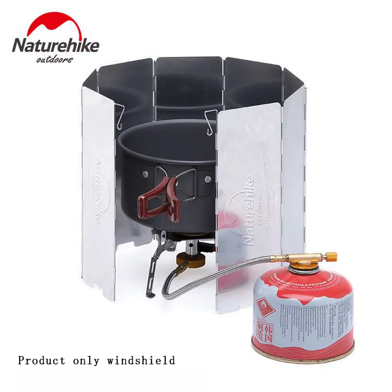 8 Plates Camping Stove Windscreen Foldable Gas Cookers Wind Deflectors Camping Cooker Gas Stove Wind Shield Equipment