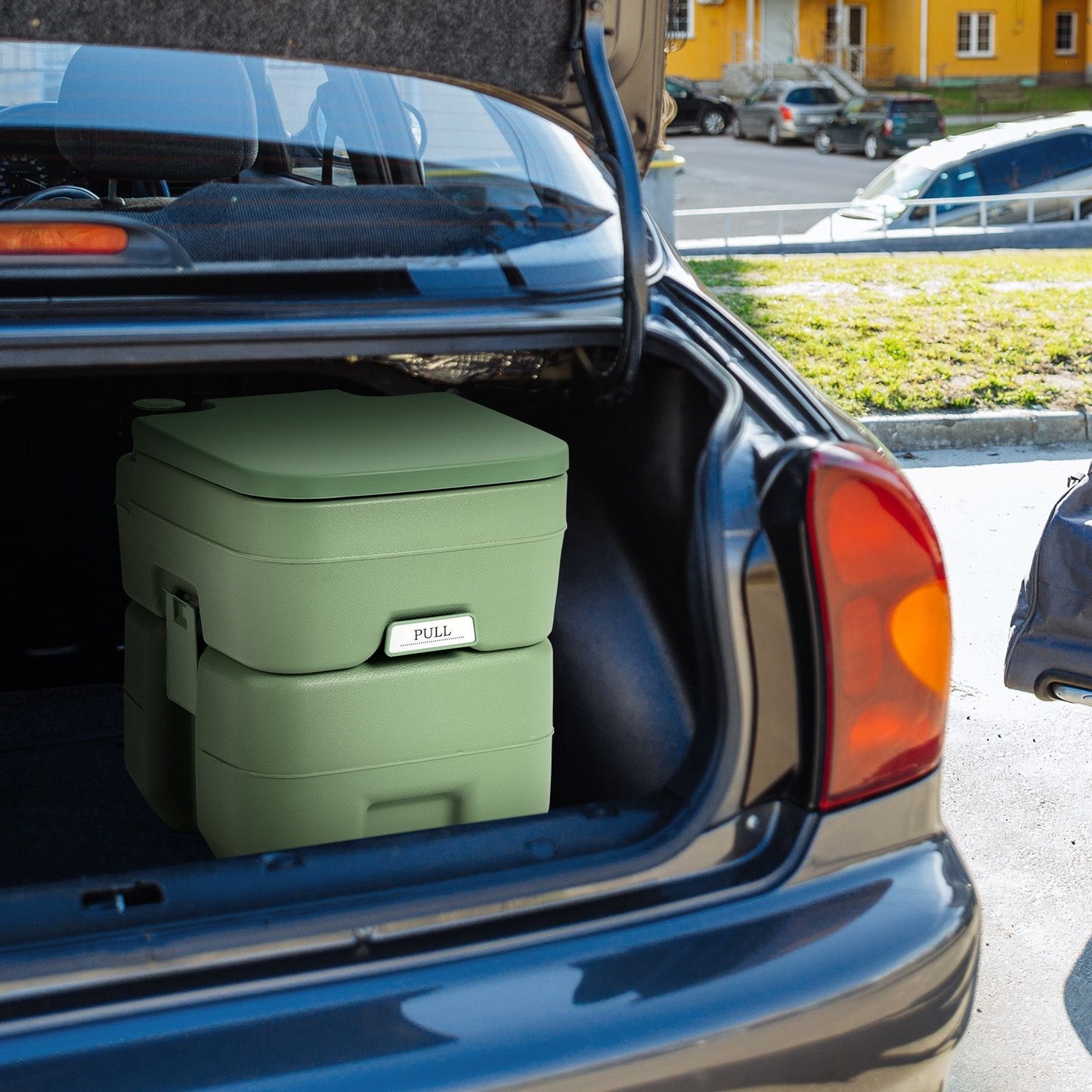 Inodoro Portátil Váter Móvil Con Depósito De Residuos De 20 L Asiento Cómodo Para Viaje Camping Excursiones Verde 42 X 36 X 43 Cm