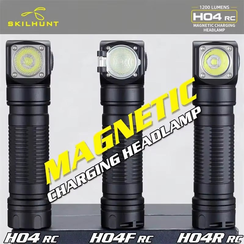 H04 H04R H04F RC 1200 Lumen Customized UI USB Magnetic Rechargeable LED Flashlight Hunting Camping + Headband
