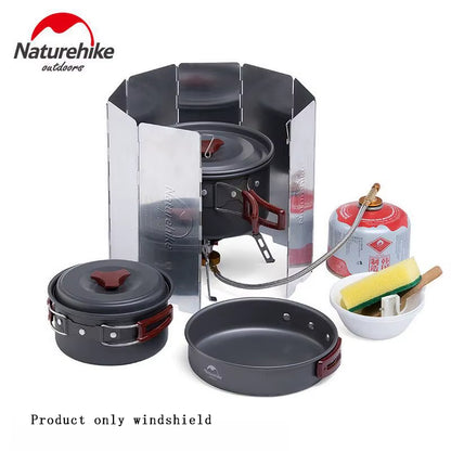 8 Plates Camping Stove Windscreen Foldable Gas Cookers Wind Deflectors Camping Cooker Gas Stove Wind Shield Equipment