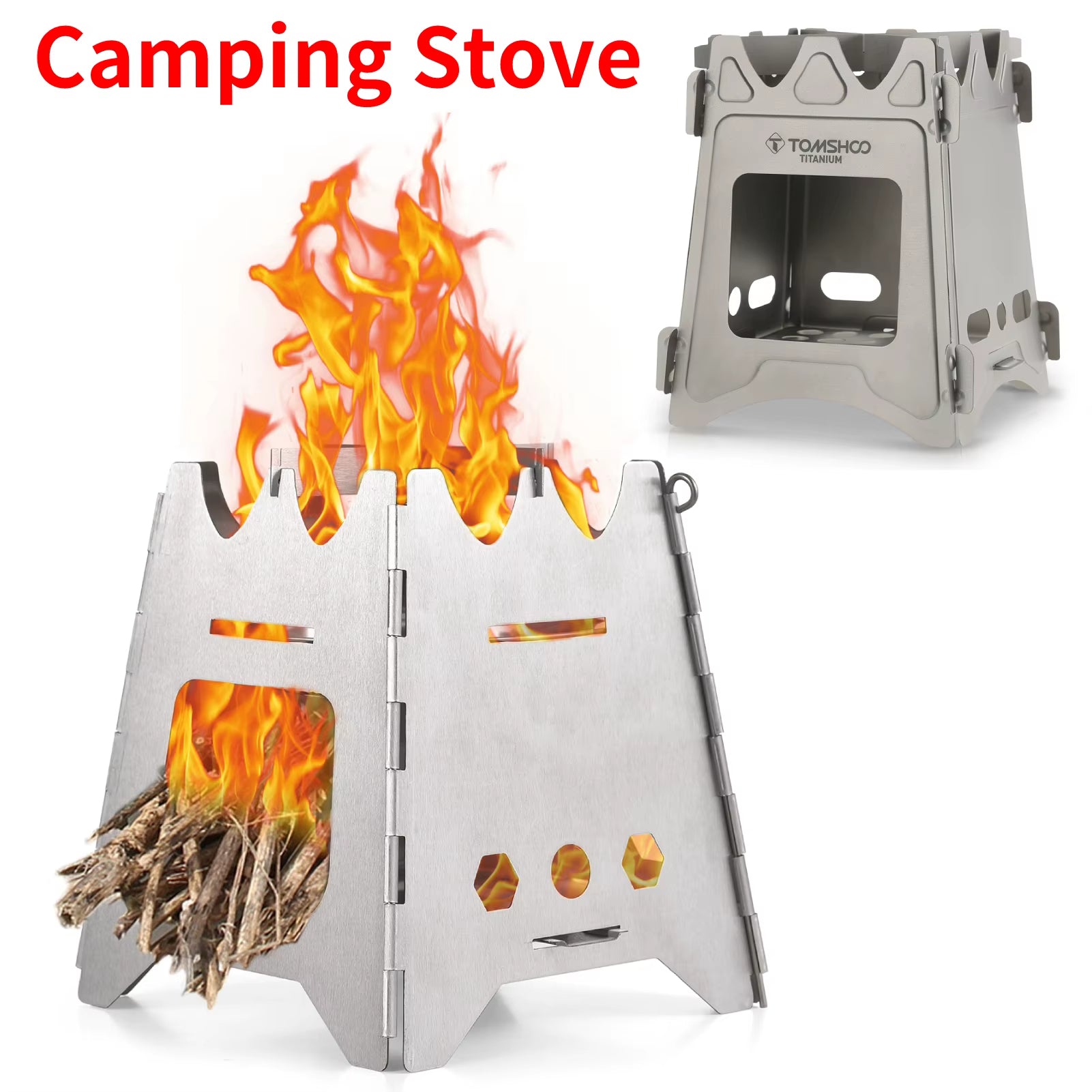 Camping Equipment Titanium Wood Stove Outdoor Cookware Tableware Set Hiking Picnic Backpacking Camping Pot Pan Mug Set