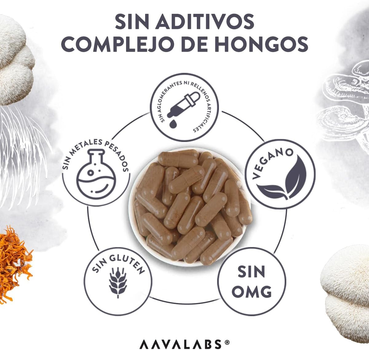 Melena De Leon 18,000Mg (30:1) + Zinc, Reishi & Cordyceps - Alta Potencia Lions Mane Mushroom Pastillas -120 Melena De Leon Capsulas - Nootropicos