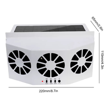 Solar Powered Car Exhaust Fan Car Window Fan Cooling Radiator Energy Saving Auto Cooler Fan Portable Deodorization Ventilator