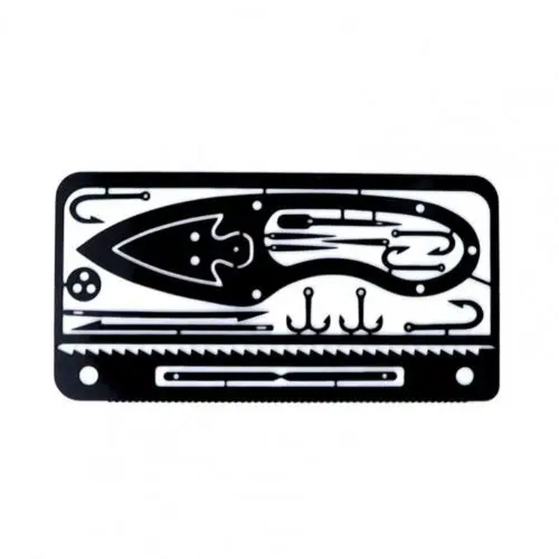 Outdoor Stainless Steel Survival Tool Fishing Hook Card Portable Fishing Hunting Multifunction Tool Card for Camping