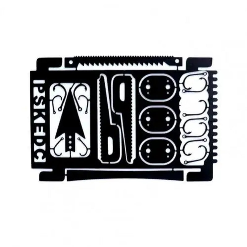 Outdoor Stainless Steel Survival Tool Fishing Hook Card Portable Fishing Hunting Multifunction Tool Card for Camping