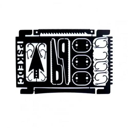 Outdoor Stainless Steel Survival Tool Fishing Hook Card Portable Fishing Hunting Multifunction Tool Card for Camping