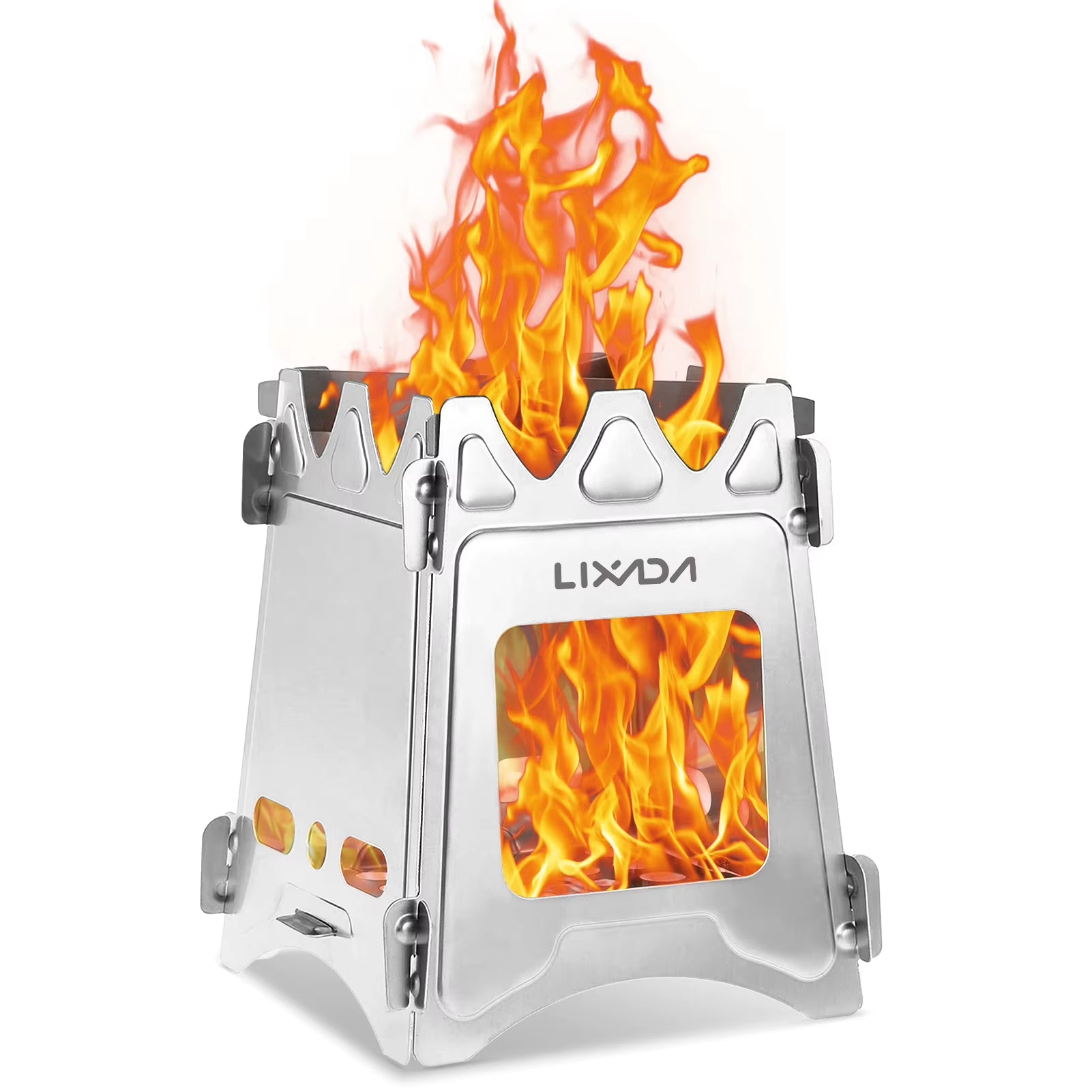 Lixada Titanium Stove Portable Ultralight Mini Grill Compact Outdoor Camping Folding Cookware Picnic Survival Firewood Burner
