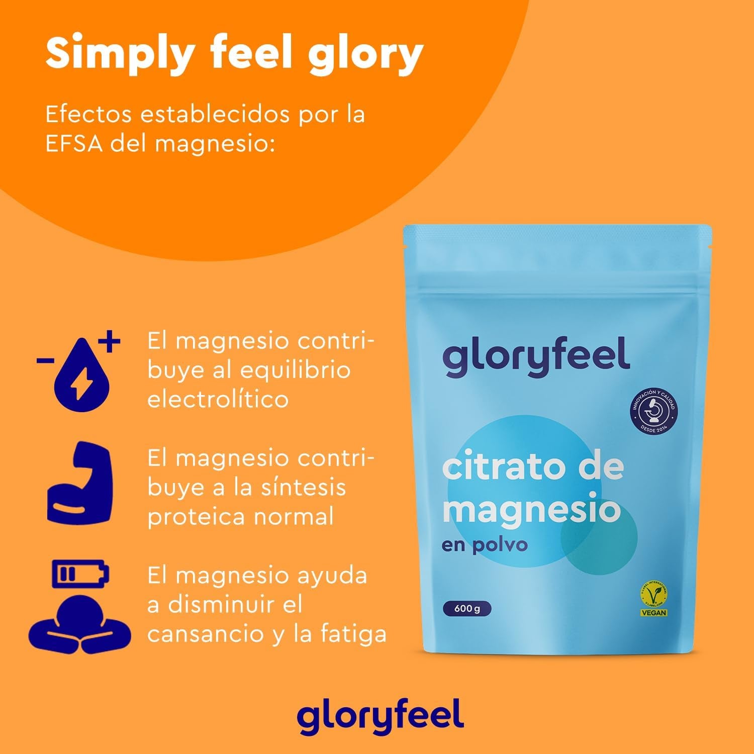 Citrato De Magnesio En Polvo 600 Gr = 705 Porciones - 400Mg De Magnesio Por Dosis Diaria - 235 Días De Toma (+7 Meses) - Sabor Neutro - 100% Puro, Sin Aditivos, Sin Gluten Ni Lactosa