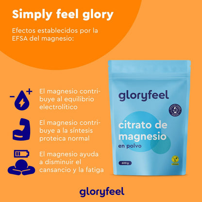 Citrato De Magnesio En Polvo 600 Gr = 705 Porciones - 400Mg De Magnesio Por Dosis Diaria - 235 Días De Toma (+7 Meses) - Sabor Neutro - 100% Puro, Sin Aditivos, Sin Gluten Ni Lactosa
