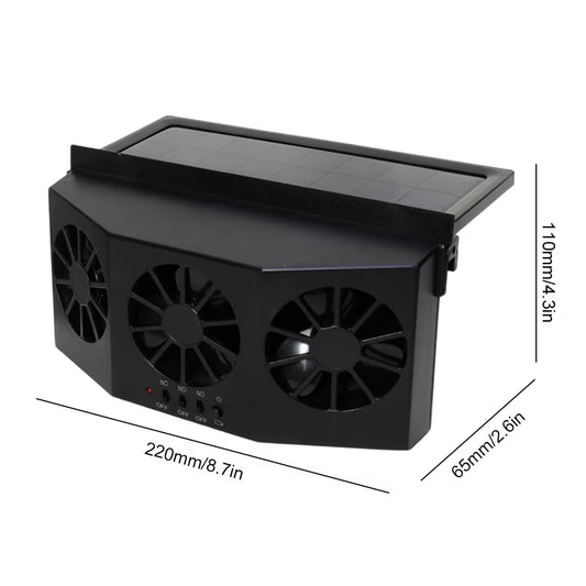 Solar Powered Car Exhaust Fan Car Window Fan Cooling Radiator Energy Saving Auto Cooler Fan Portable Deodorization Ventilator